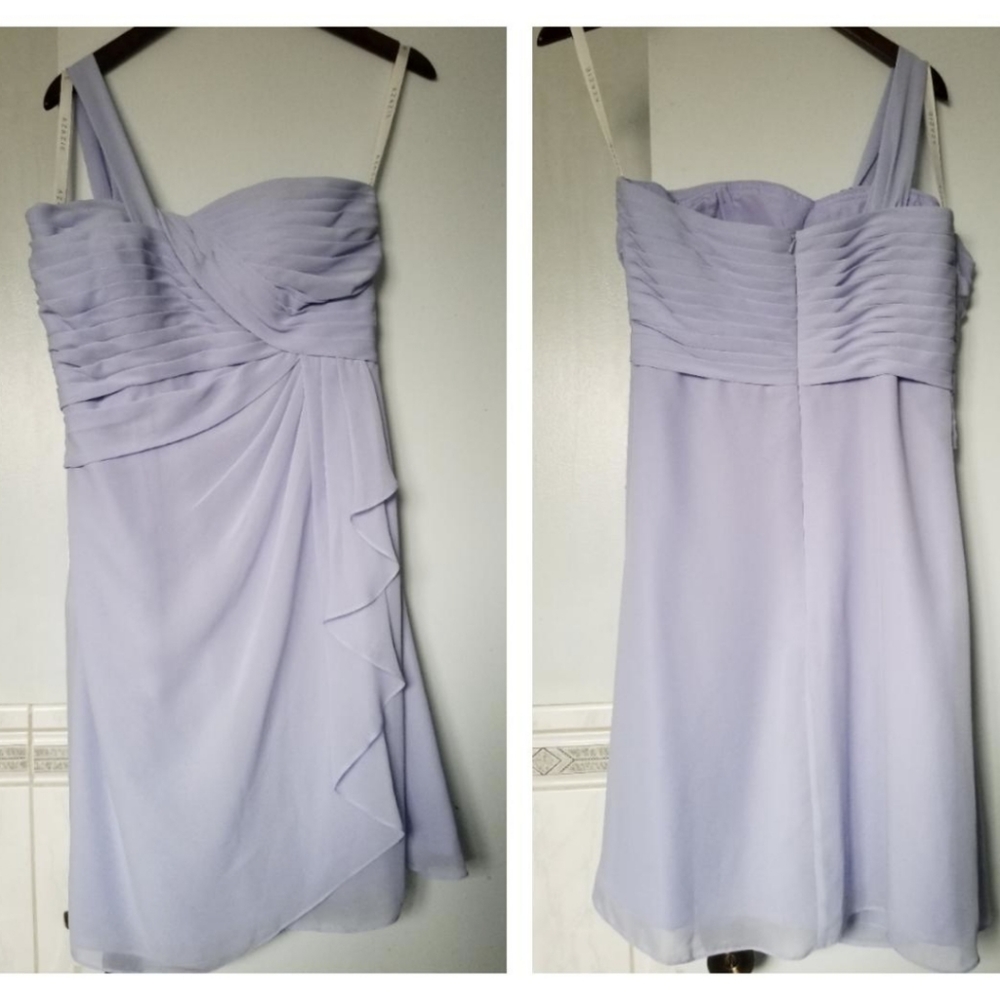 One shoulder, sheer, layered midi dress